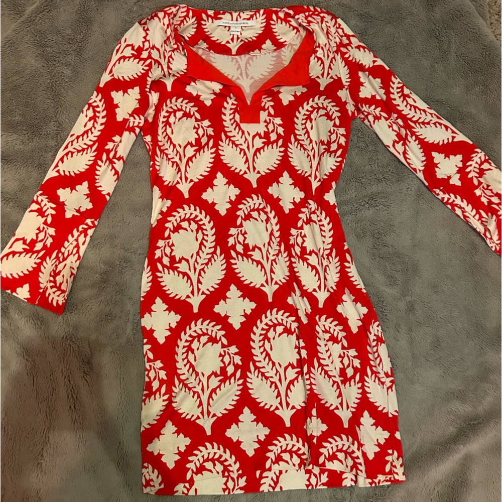 Red and white summer dress